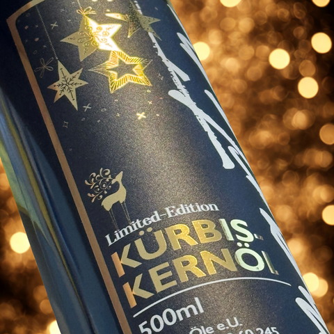 Weihnachtliches Kürbiskernöl