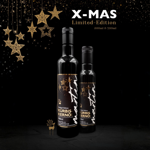 Weihnachtliches Kürbiskernöl