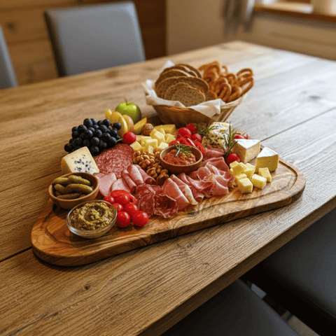 Olivenholzbrett, unregelmäßig mit Rille, 45 cm